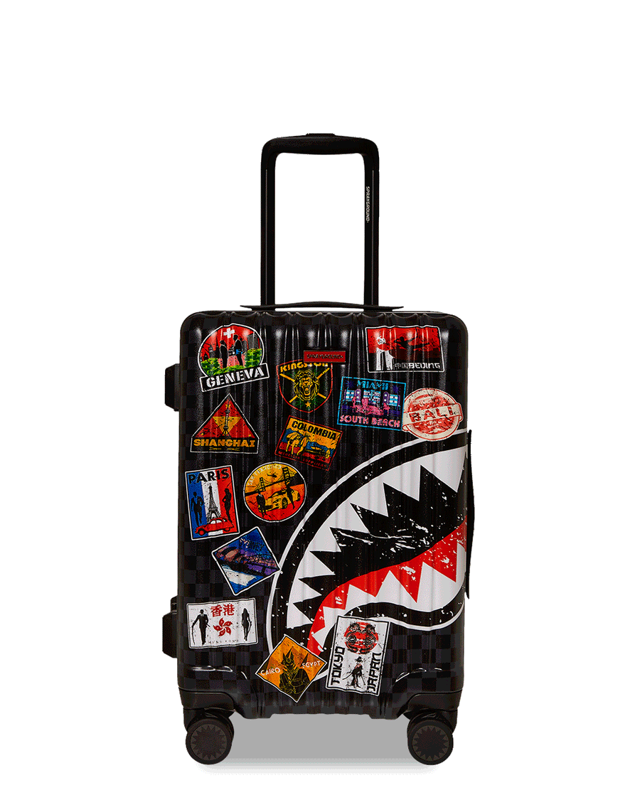 GLOBAL MOGUL UNLIMITED MILES SHARKNAUTICS HARDSHELL CARRY-ON LUGGAGE